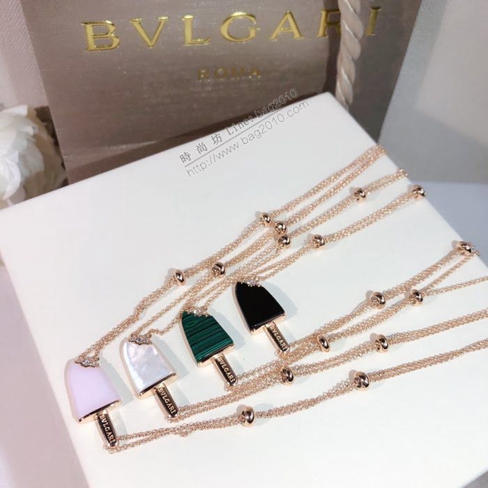 Bvlgari飾品 寶格麗雪糕項鏈 BVLGARI寶格麗最新霜淇淋項鏈 鑲嵌黑瑪瑙  zgbq3344